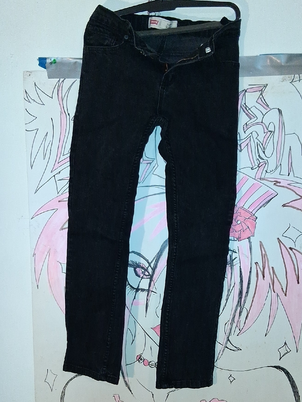 Levi's Black Slim 511 Jeans with Gold Zipper
